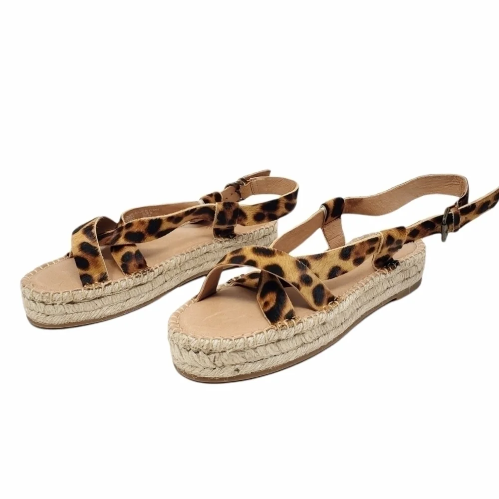MADEWELL Malia Espadrille Sandal in Leopard Calf